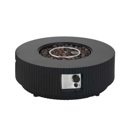 Alarion Outdoor Fire Pit Table Set – 40,000 BTU Propane Fire Pit with Matching Tank Holder