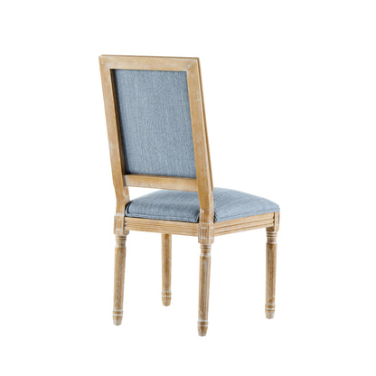 HaChiMi French Country Dining Chairs - Elegant Cane Backrest & Upholstered Seats,Set of 2