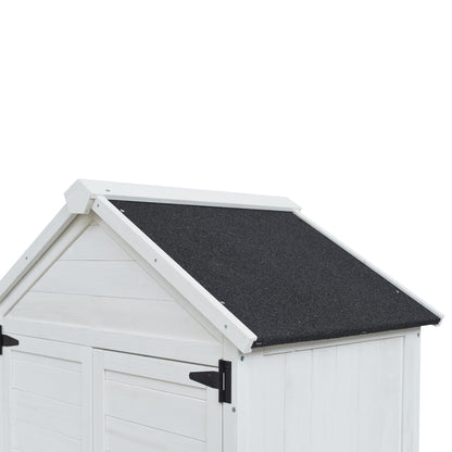 Faevyne White Fir Wood Storage Shed with Double Doors