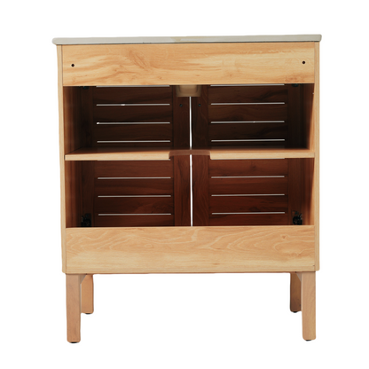 Decolette Mid-Century Modern Bathroom Vanity Cabinet with One Sink