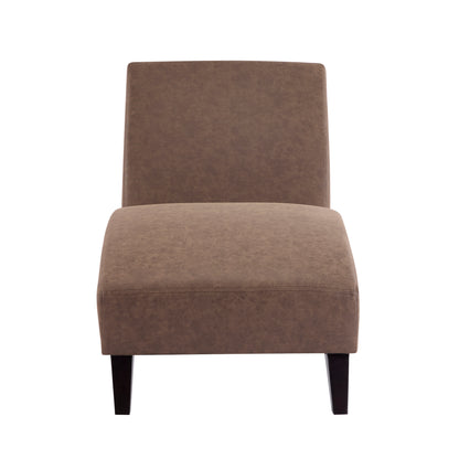 Finlal Modern PU Leather Chaise Lounge, Ergonomic Curved Indoor Lounger