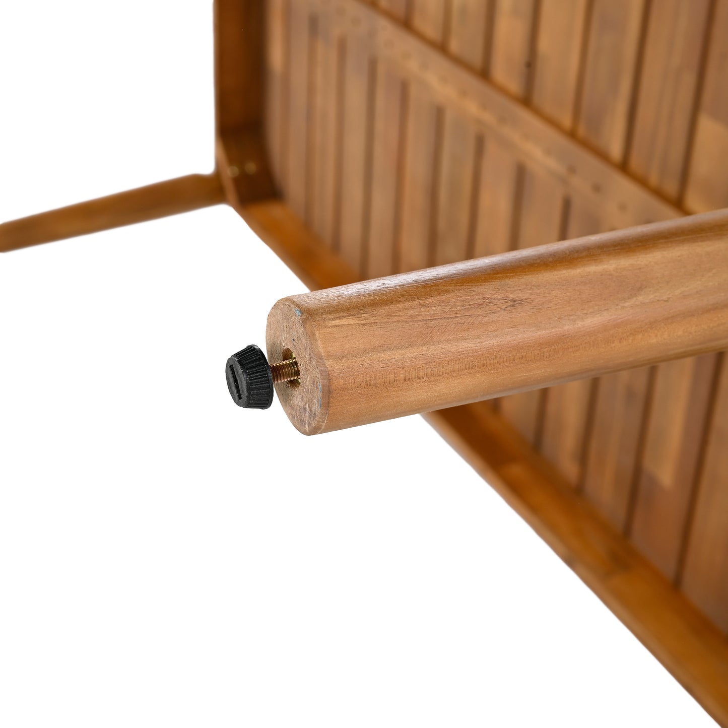 Somasilen 5-Piece Acacia Wood Outdoor Dining Set, Patio Table & Chairs with Cushions, Slatted Tabletop