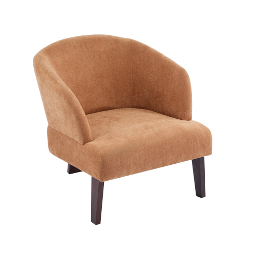 ‌Mossly Modern Accent Chair with Round Back & Wooden Legs - Mid-Century Inspired Lounge Chair for Living Room, Bedroom