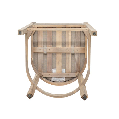 Abacoa Outdoor Barstool,Acacia Wood Finish with Beige Cushion, Set of 2