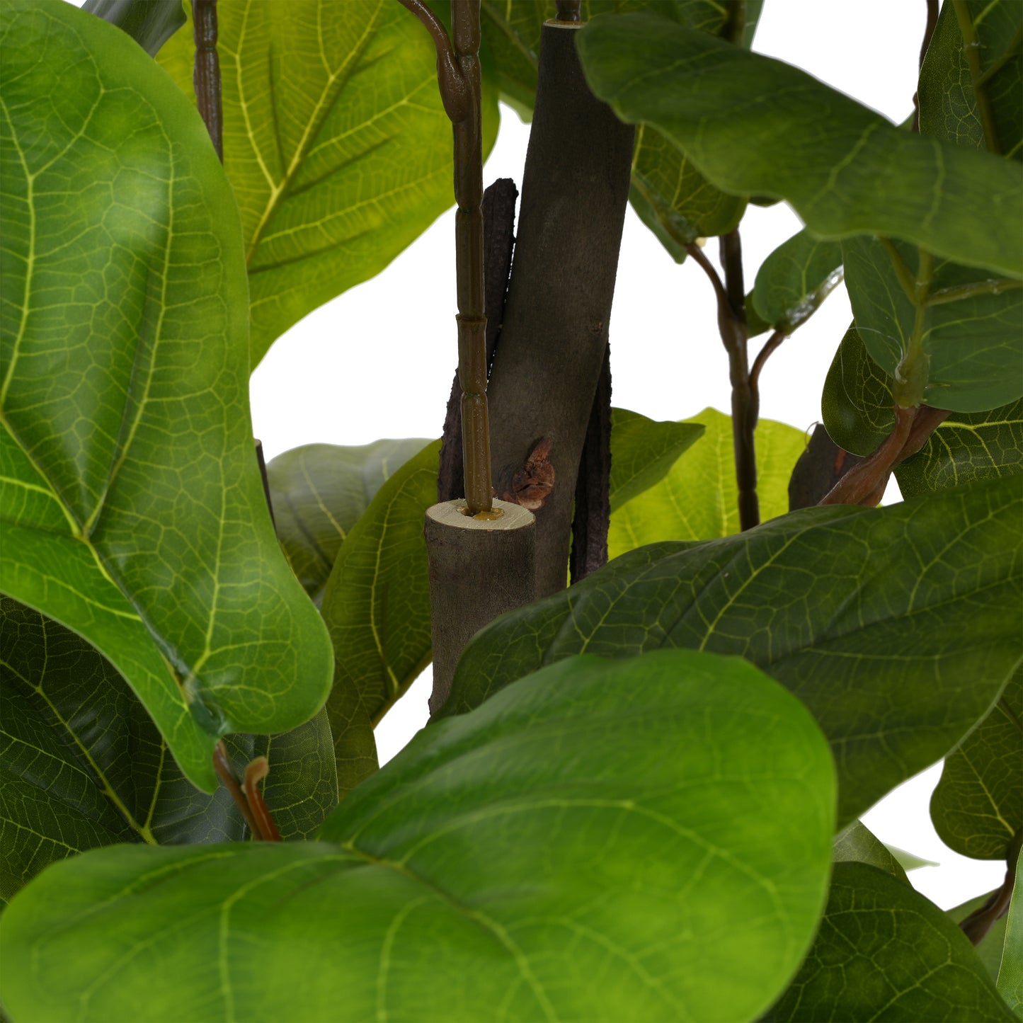 Halvard 51" Artificial Fiddle Leaf Fig Tree with Black Plastic Pot