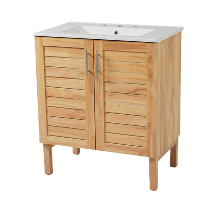 Decolette Mid-Century Modern Bathroom Vanity Cabinet with One Sink