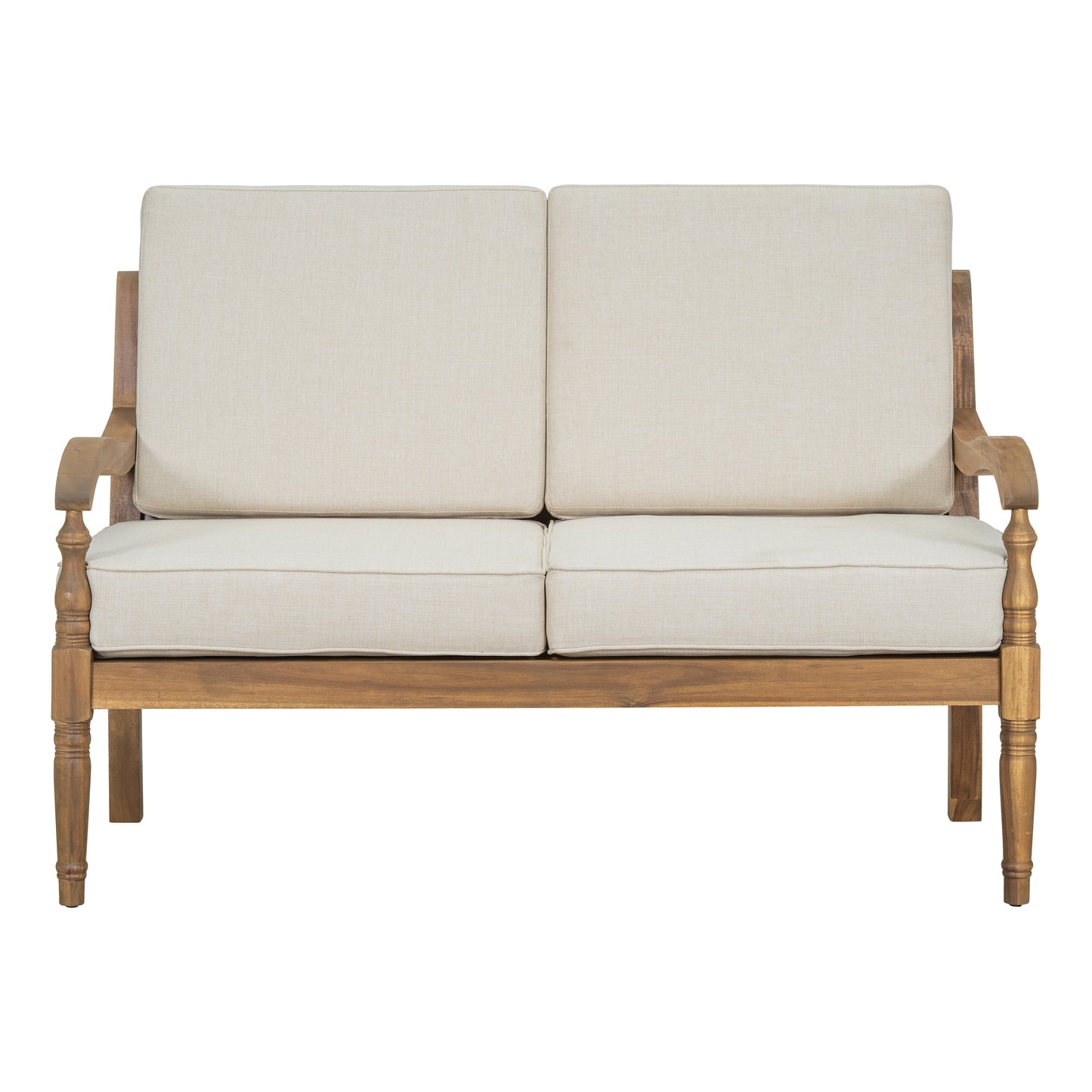 Selyric 2-Piece Outdoor Acacia Chat Set Contains 1 Loveseat and 1 Coffee Table