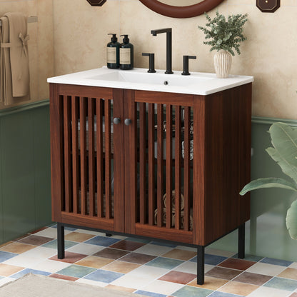 Ottavina Vintage Bathroom Vanity with Ceramic Sink,Cabinet