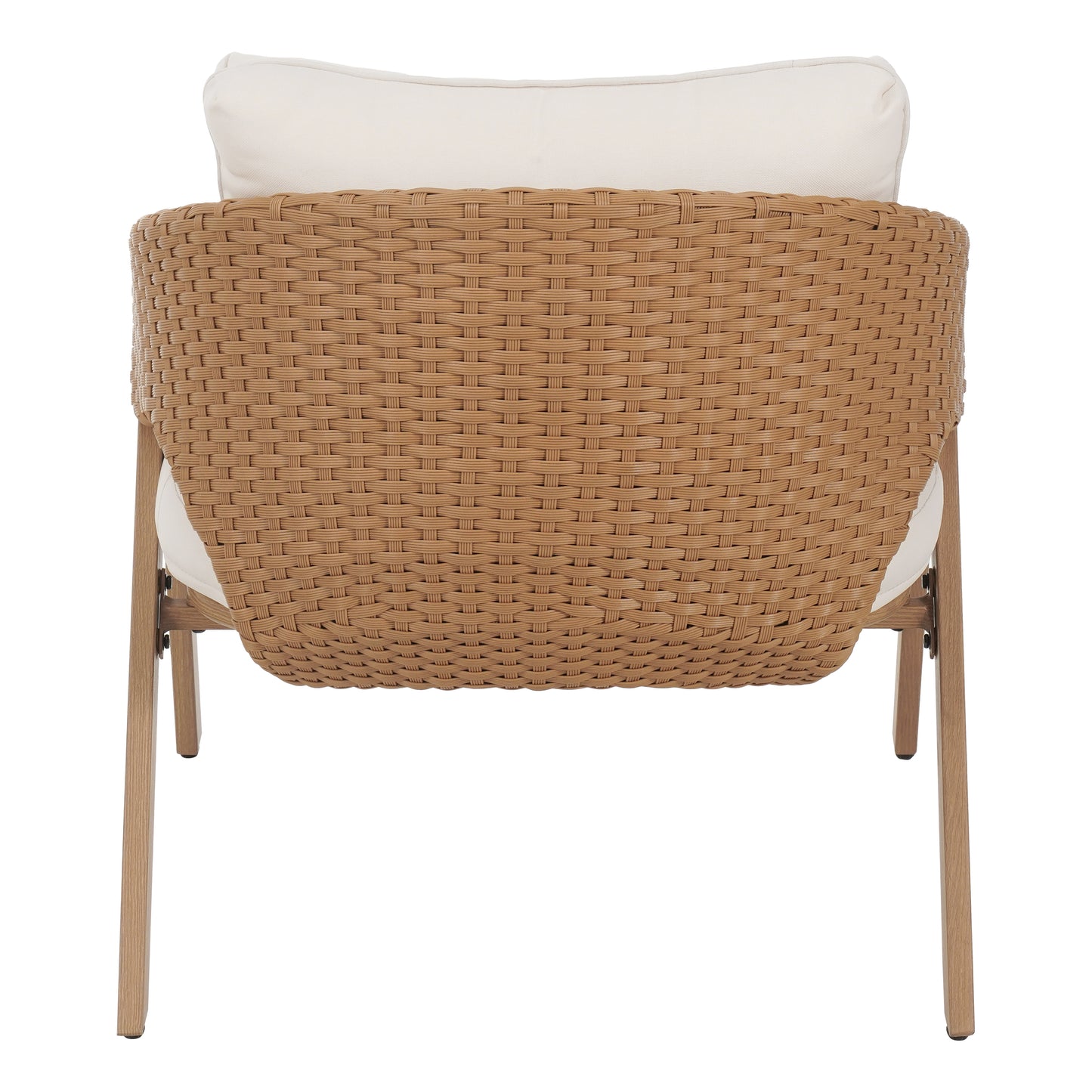 Reafter Outdoor Patio Elegant rattan Chair with Cushions (Set of 2)