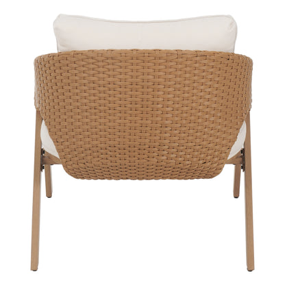Reafter Outdoor Patio Elegant rattan Chair with Cushions (Set of 2)