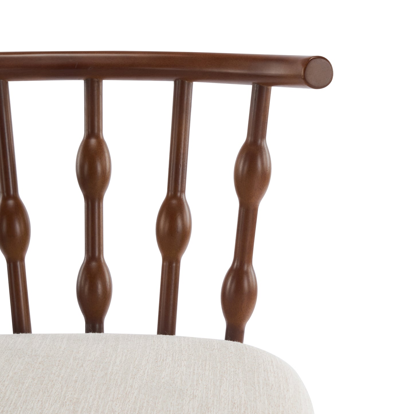 Dorio Indoor Wooden Barstool, Wood Finish With Beige Upholstery, Set of 2