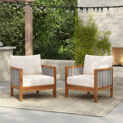ThruBeam Outdoor Unique Tub Design Armchair with Woven Rope, Patio Furniture