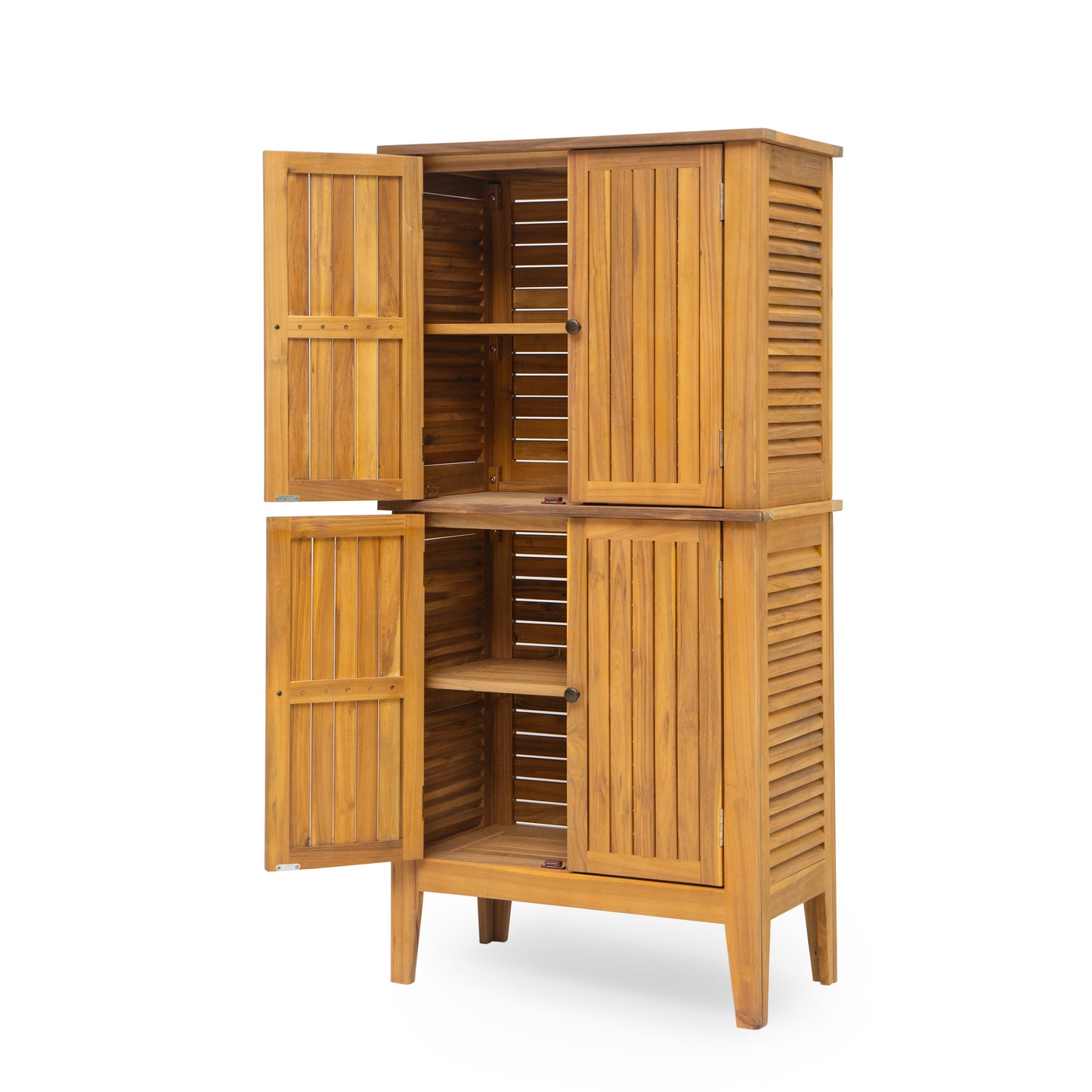 Eirion Outdoor Patio Storage Cabinet, Acacia Wood