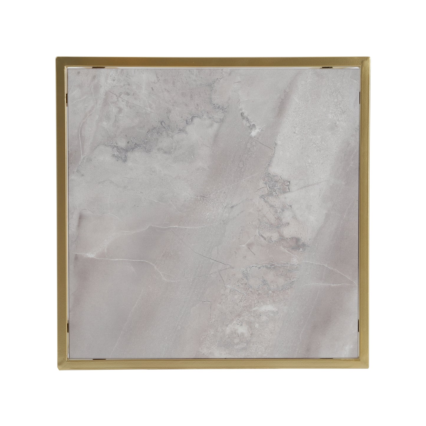 Calliopa Creative Simple Glass Side Table,Gold+White Color