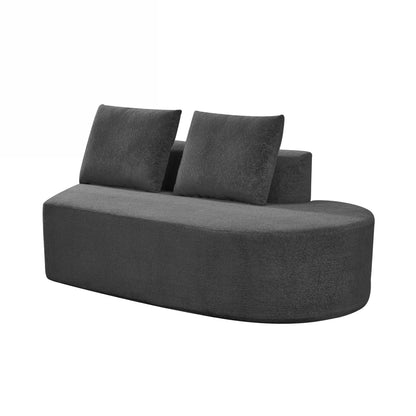 Orellar 116" Modern Curved Sectional Sofa with High-Density Fully Compressed Sponge and Chaise Lounge, Pearl Upholstery