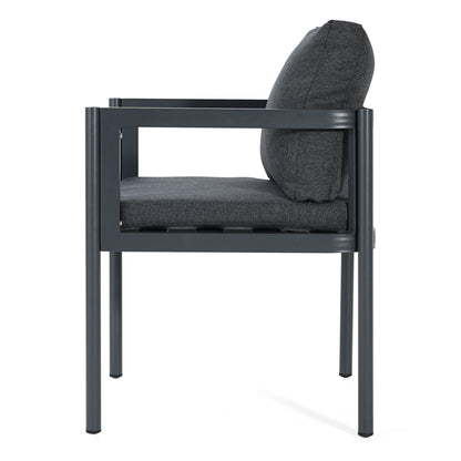 Thorne Outdoor Dining Chair Set of 2, All-Weather Aluminum Frame Patio Chairs with Fabric Cushions, 300lbs Capacity