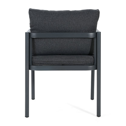 Thorne Outdoor Dining Chair Set of 2, All-Weather Aluminum Frame Patio Chairs with Fabric Cushions, 300lbs Capacity