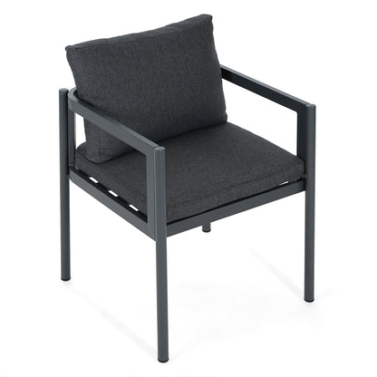 Thorne Outdoor Dining Chair Set of 2, All-Weather Aluminum Frame Patio Chairs with Fabric Cushions, 300lbs Capacity