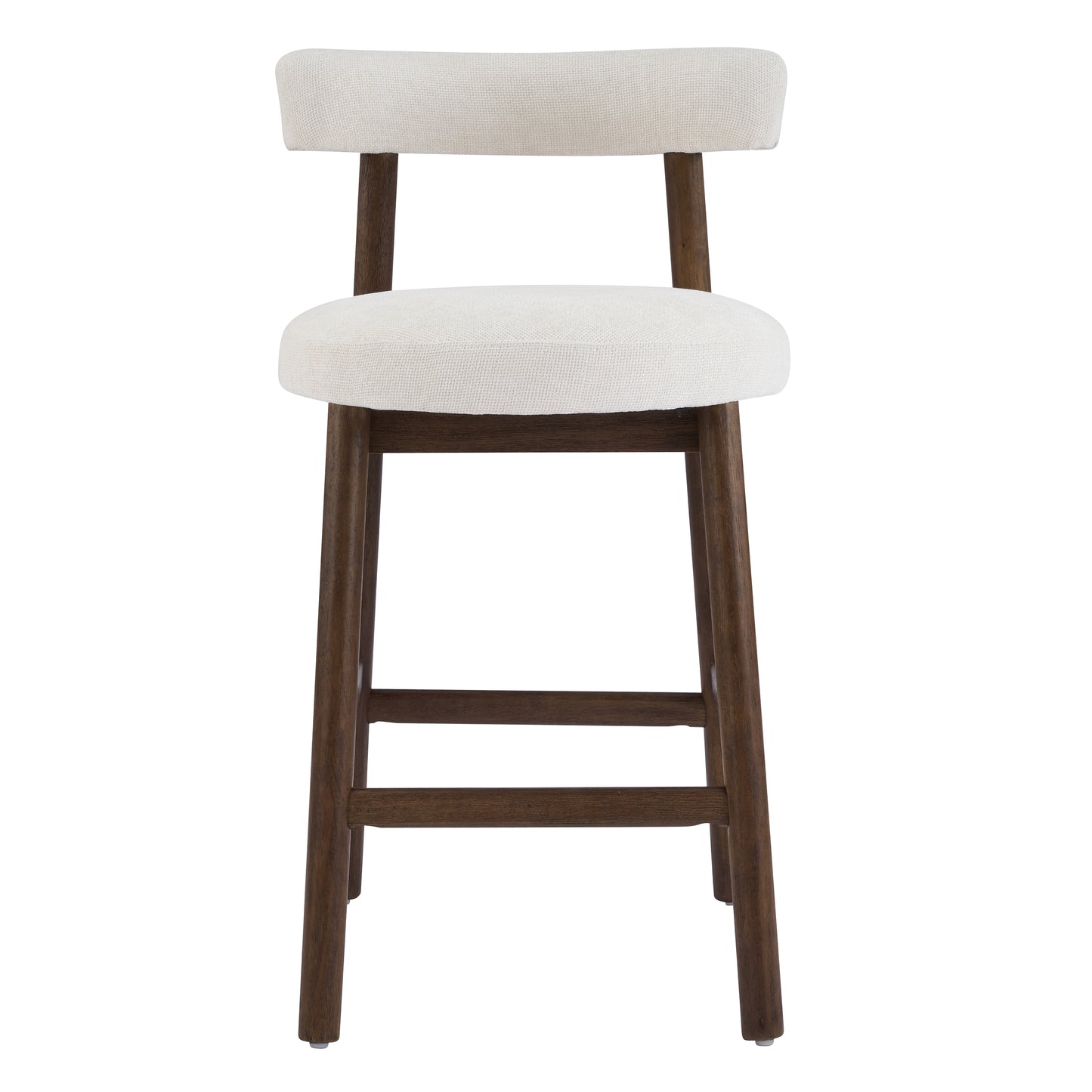 Quiner Modern Rubber Wood & Fabric Bar Stool,Set of 2