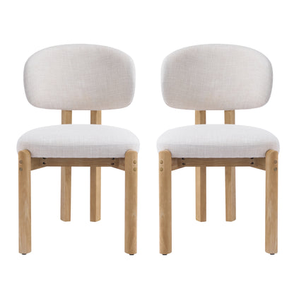 Barnaby Upholstered Scandinavian Natural Finished Frame Dining Chairs (Set of 2)