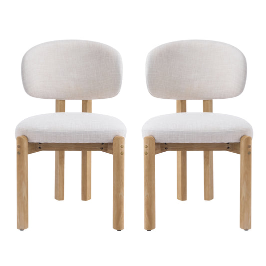 Barnaby Upholstered Scandinavian Natural Finished Frame Dining Chairs (Set of 2)