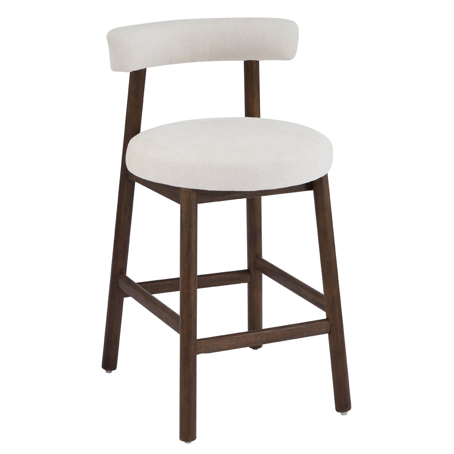 Quiner Modern Rubber Wood & Fabric Bar Stool,Set of 2
