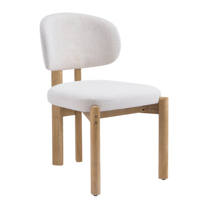 Barnaby Upholstered Scandinavian Natural Finished Frame Dining Chairs (Set of 2)