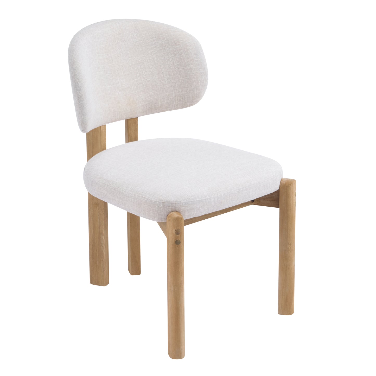 Barnaby Upholstered Scandinavian Natural Finished Frame Dining Chairs (Set of 2)