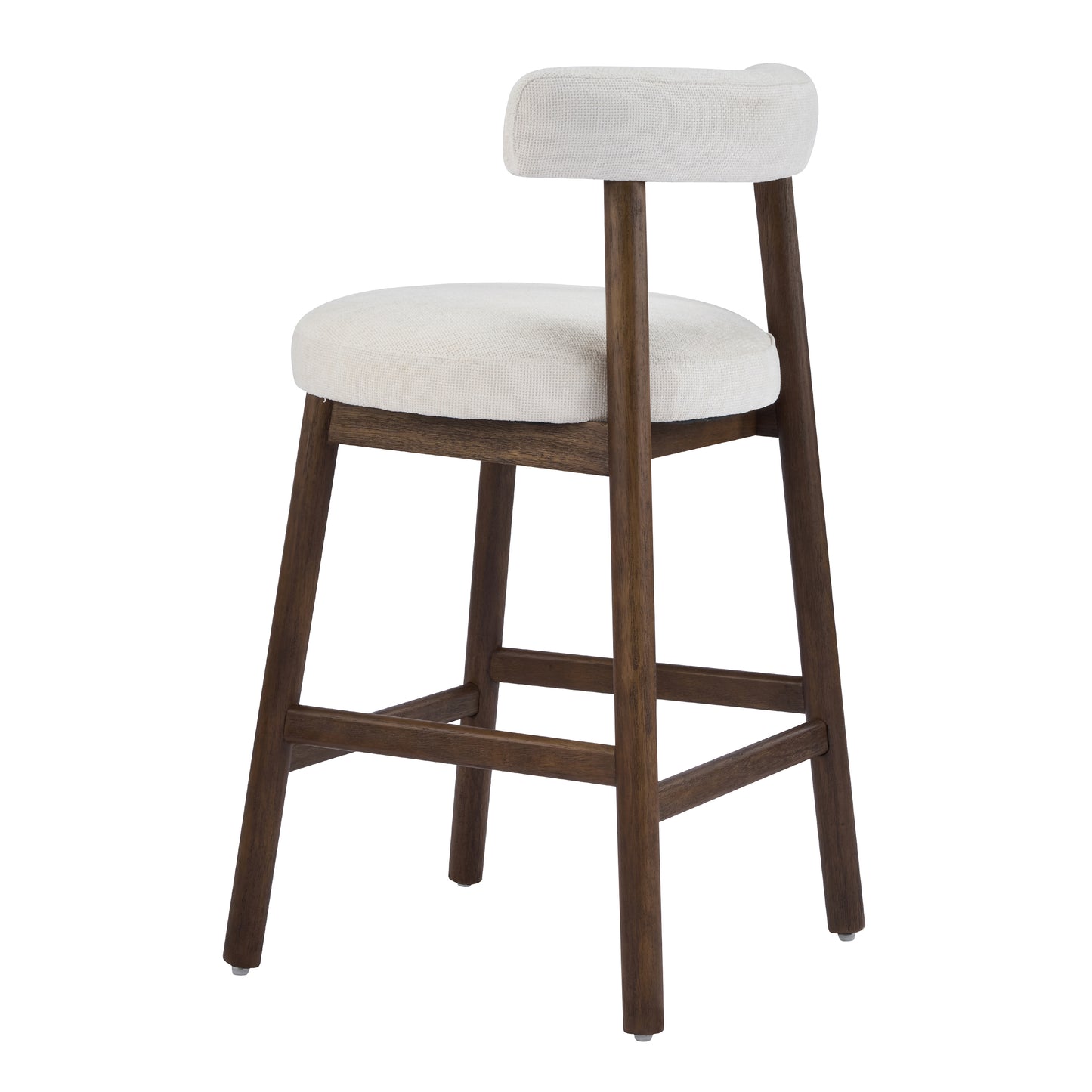 Quiner Modern Rubber Wood & Fabric Bar Stool,Set of 2