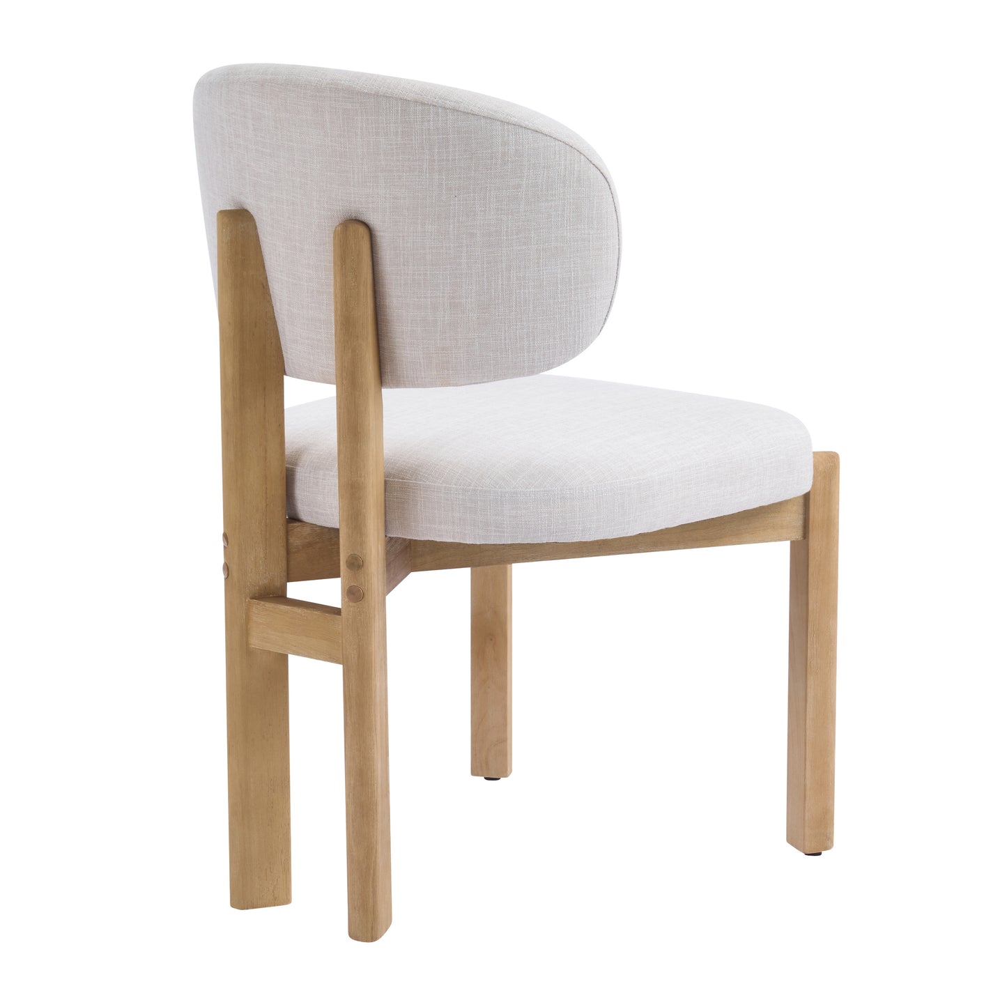 Barnaby Upholstered Scandinavian Natural Finished Frame Dining Chairs (Set of 2)
