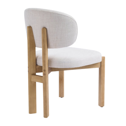 Barnaby Upholstered Scandinavian Natural Finished Frame Dining Chairs (Set of 2)