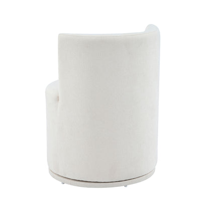 Nebula Modern Swivel Upholstered Side Chair in Beige