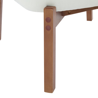 Aphex Modern Beige Lounge Chair with Woven Backrest, Sturdy Wooden Frame,Set of 2