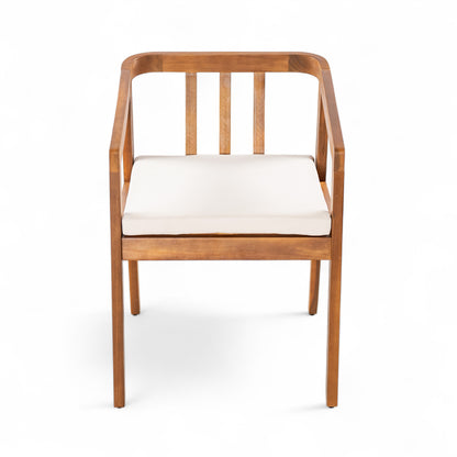 Dorianis Acacia Wood Outdoor Dining Chair with Cushion (Set of 2)