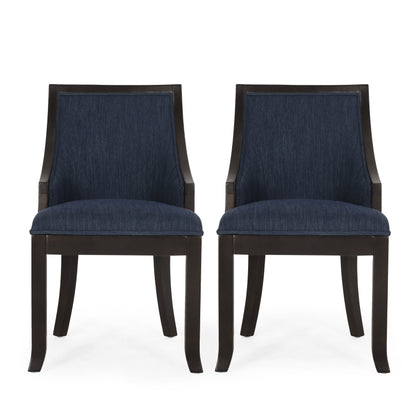 Monita Contemporary Upholstered Birch Wood Dining Chairs, Set of 2