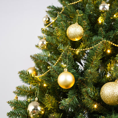 Stellan 7.5FT Christmas Tree with 550 Warm White LED Lights – 1350 PVC & Hard Needle Tips, Hinged Branch Design, Sturdy Metal Stand – Full Realistic Holiday Tree