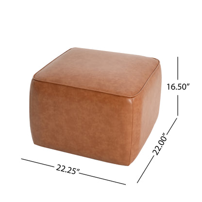 Cassian Upholstered Square PU Leather Ottoman
