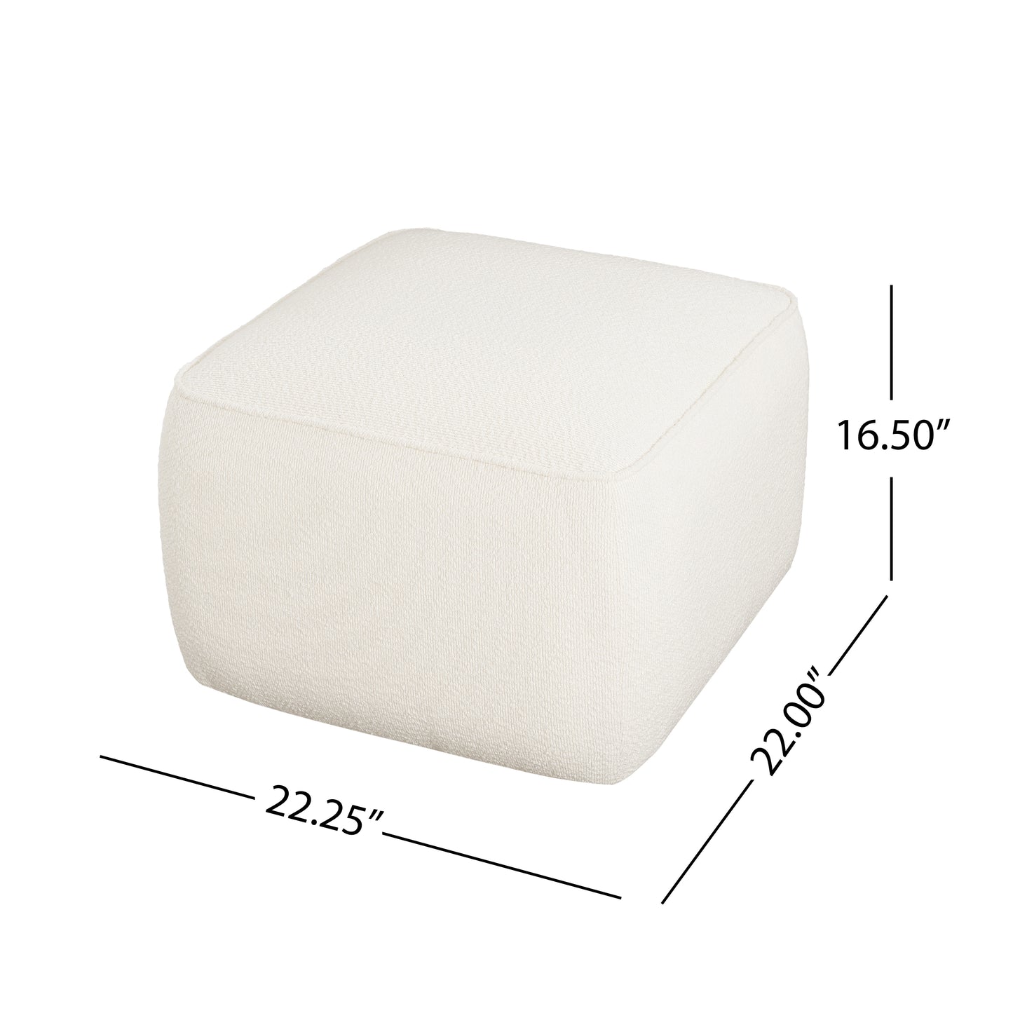 Cassian Upholstered Square PU Leather Ottoman