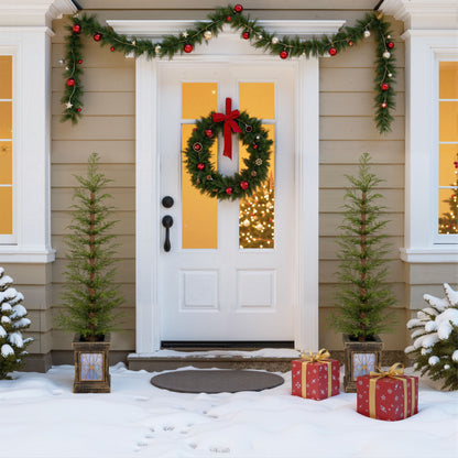 Dorian 4ft Pre-Lit Artificial Christmas 2-Piece with high-quality PE material,Set Easy Assembly,Potted stand