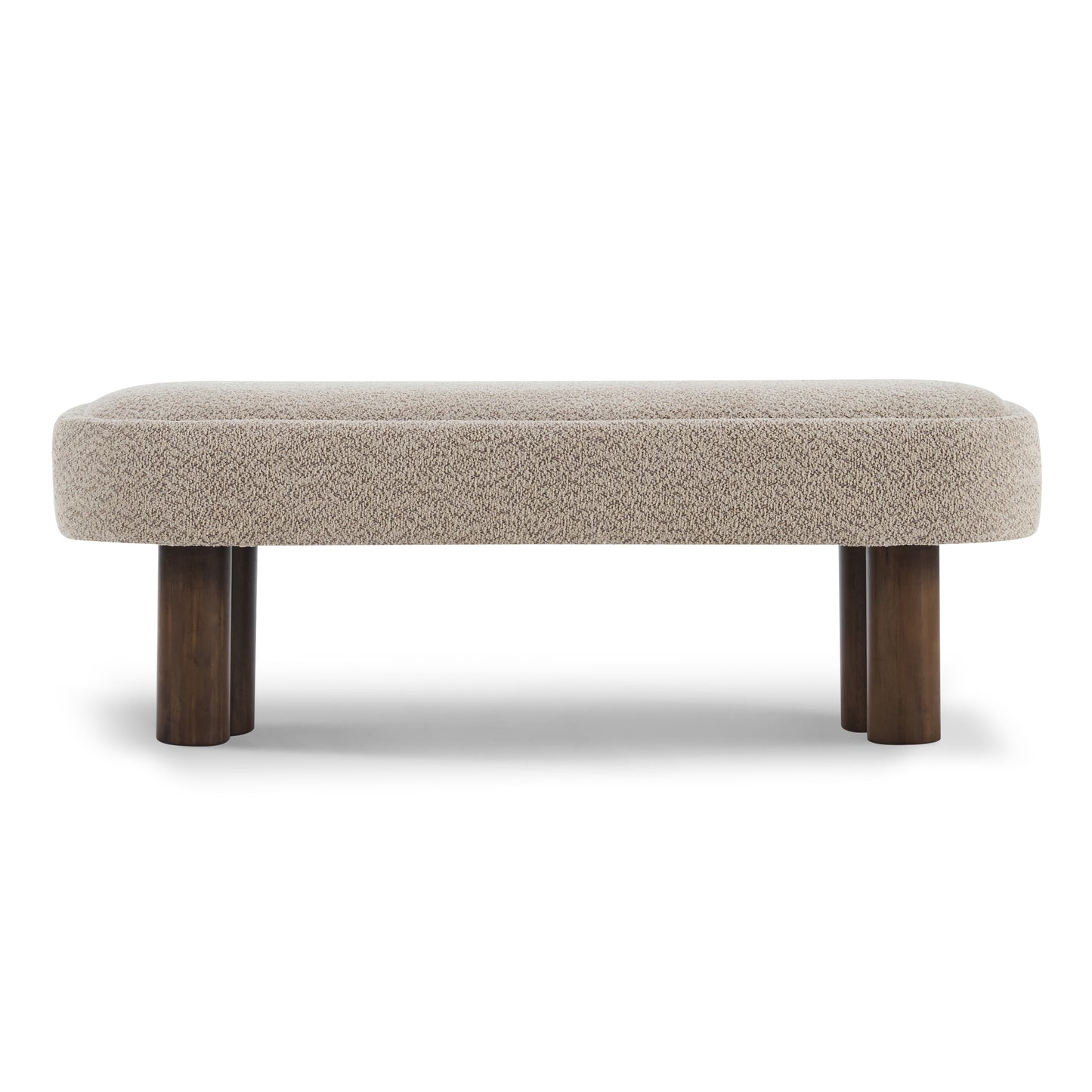 Elowen Indoor Fabric Dining Bench with Walnut Rubberwood Legs, 51.57" Upholstered Seating for Kitchen, Dining Room & Living Space, 250lbs Capacity