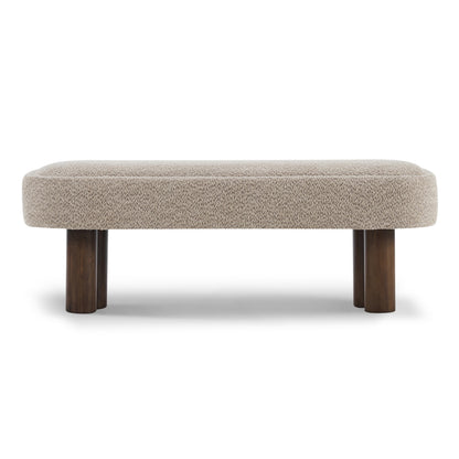 Elowen Indoor Fabric Dining Bench with Walnut Rubberwood Legs, 51.57" Upholstered Seating for Kitchen, Dining Room & Living Space, 250lbs Capacity