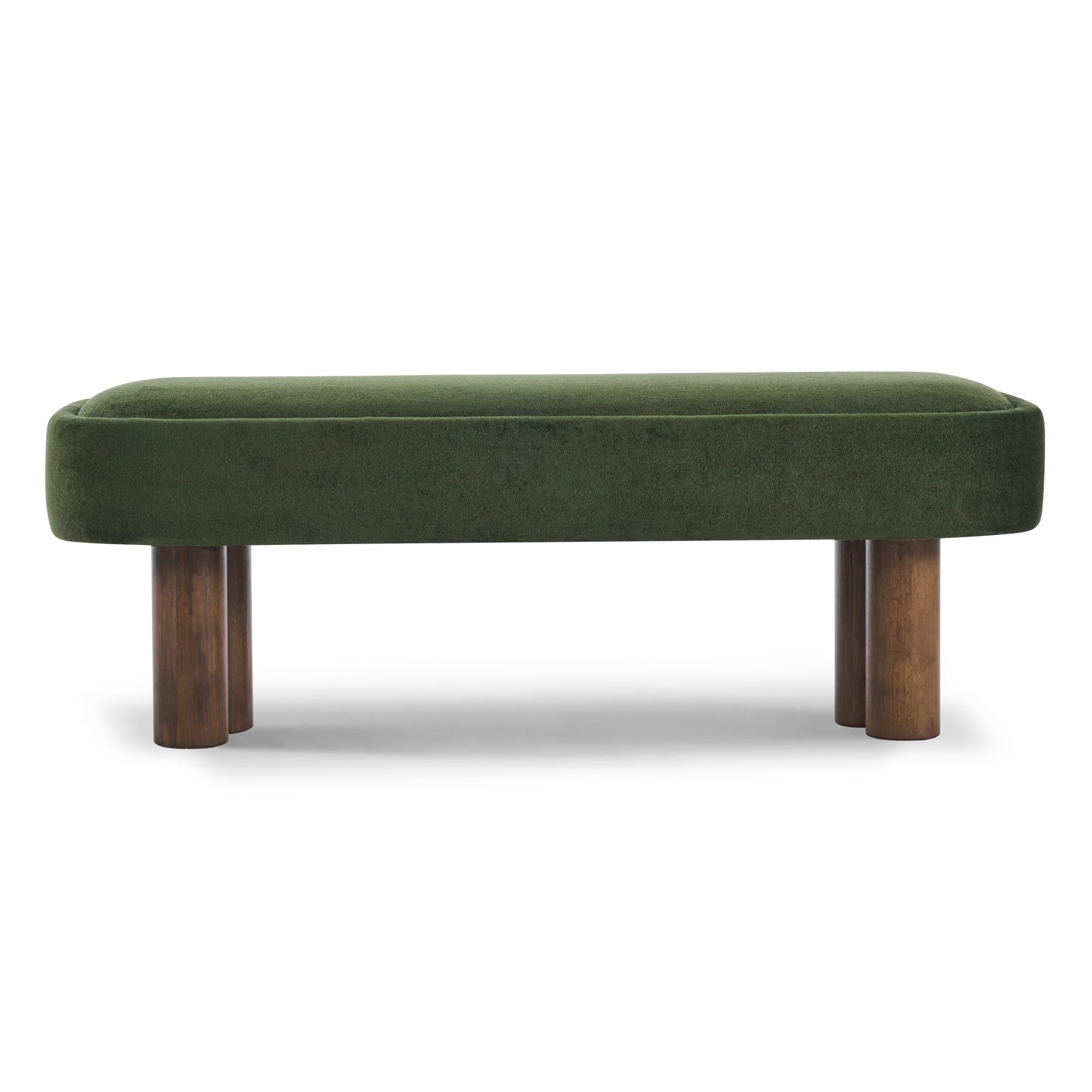 Elowen Indoor Fabric Dining Bench with Walnut Rubberwood Legs, 51.57" Upholstered Seating for Kitchen, Dining Room & Living Space, 250lbs Capacity