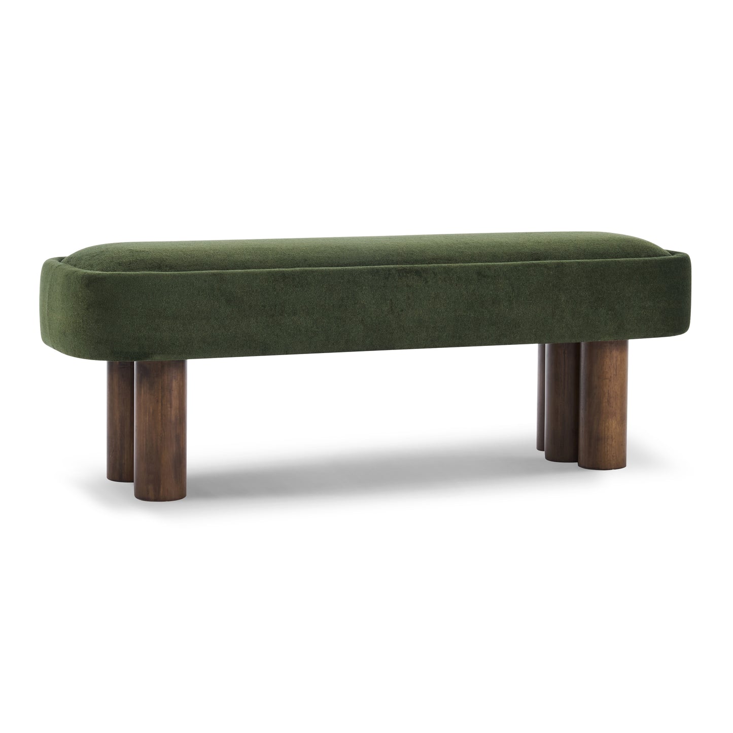 Elowen Indoor Fabric Dining Bench with Walnut Rubberwood Legs, 51.57" Upholstered Seating for Kitchen, Dining Room & Living Space, 250lbs Capacity