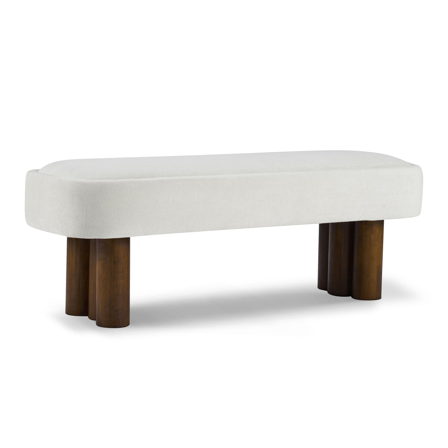 Elowen Indoor Fabric Dining Bench with Walnut Rubberwood Legs, 51.57" Upholstered Seating for Kitchen, Dining Room & Living Space, 250lbs Capacity