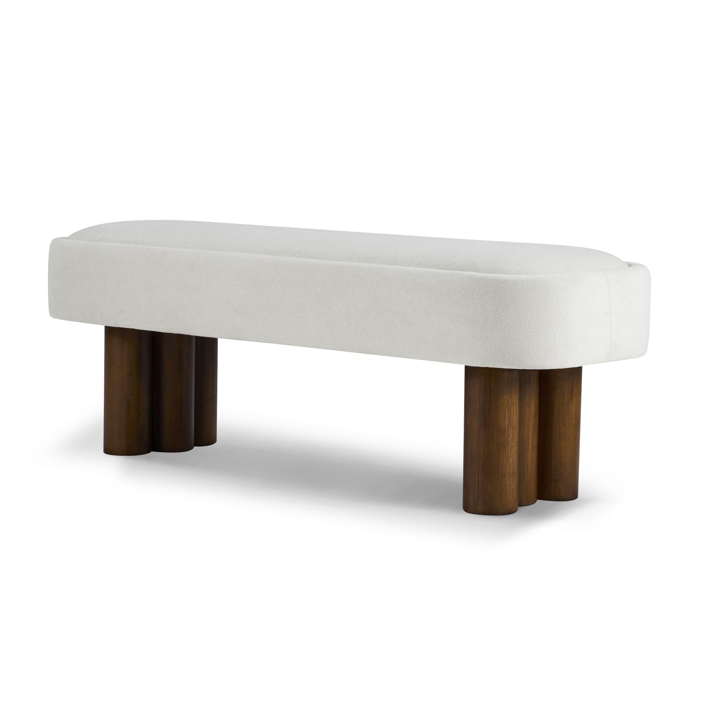 Elowen Indoor Fabric Dining Bench with Walnut Rubberwood Legs, 51.57" Upholstered Seating for Kitchen, Dining Room & Living Space, 250lbs Capacity