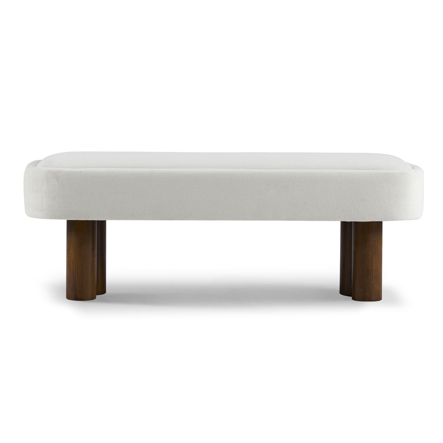 Elowen Indoor Fabric Dining Bench with Walnut Rubberwood Legs, 51.57" Upholstered Seating for Kitchen, Dining Room & Living Space, 250lbs Capacity