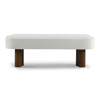 Elowen Indoor Fabric Dining Bench with Walnut Rubberwood Legs, 51.57" Upholstered Seating for Kitchen, Dining Room & Living Space, 250lbs Capacity