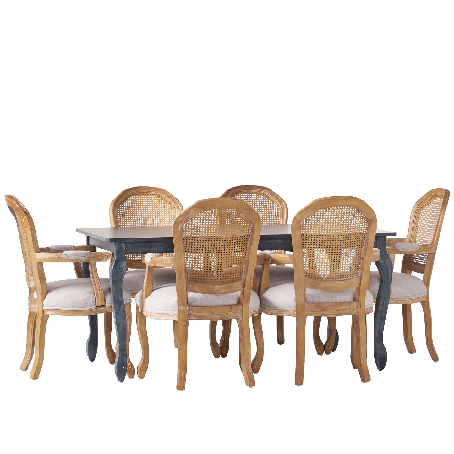 Velano 7 Piece Dining Set,wood Dining Chair, and Expandable Table