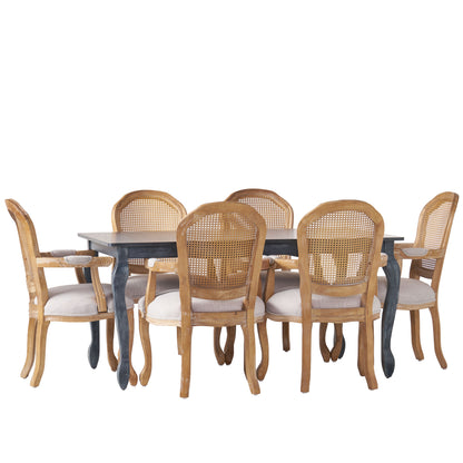 Velano 7 Piece Dining Set,wood Dining Chair, and Expandable Table