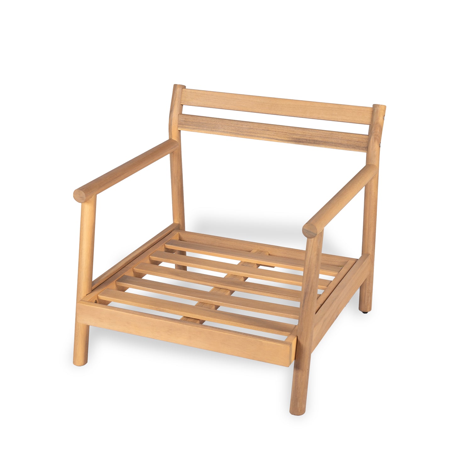 Amonier Outdoor Acacia Wood Chat Set,Loveseat & Coffee Table & 2 Club Chairs